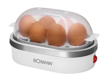 Bomann EK 5022 CB cuecehuevos 6 huevos 400 W Plata, Transparente, Blanco