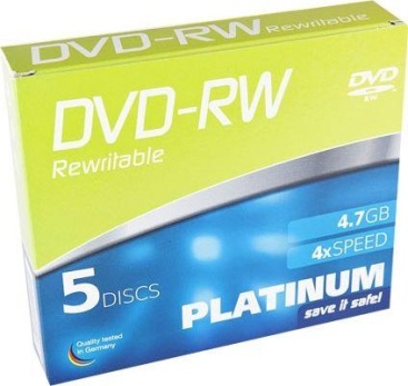 Platinum 102570 Juego de discos duros dvdrw 47 gb 4 velocidades 5 unidades xlyne 4.7gb 5piezas