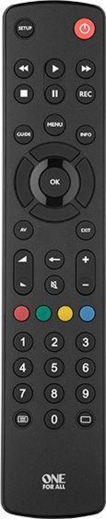 One For All Contour TV Botones Negro mando a dista