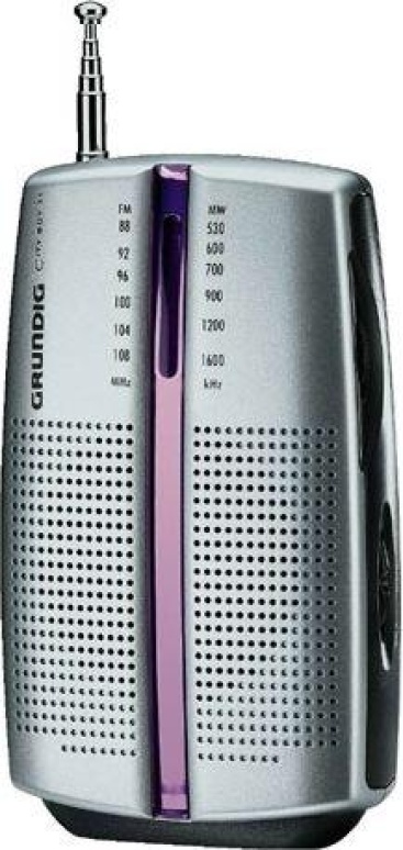 Grundig CITY BOY 31 Portátil Analógica Rosa, Plata