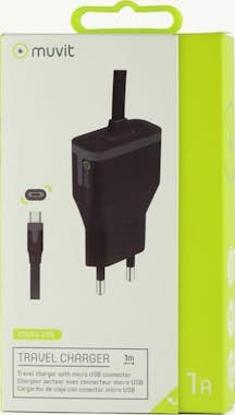 Muvit muvit transformador micro USB 1A cable 1m negro