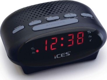 Ices ICR-210 Reloj Negro radio