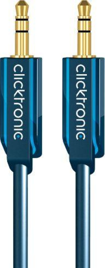 ClickTronic 10m MP3 Audio cable de audio 3,5mm Azul, Oro