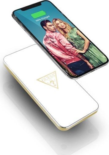 Guess Guess cargador sobremesa inalámbrico Qi 1A blanco/
