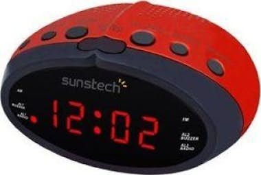 Radio Despertador Sunstech frd16rd rojo 20 presintonías amfm digital pll snooze color frd16 led