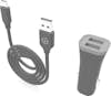 Muvit muvit pack cargador coche 2 USB 2.4A negro + Cable