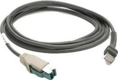 Zebra Zebra USB Cable Power+ 2.1m Macho Macho Gris cable