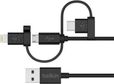 Belkin Belkin F8J050bt04-BLK 1.2m USB A Micro USB/USB C/L
