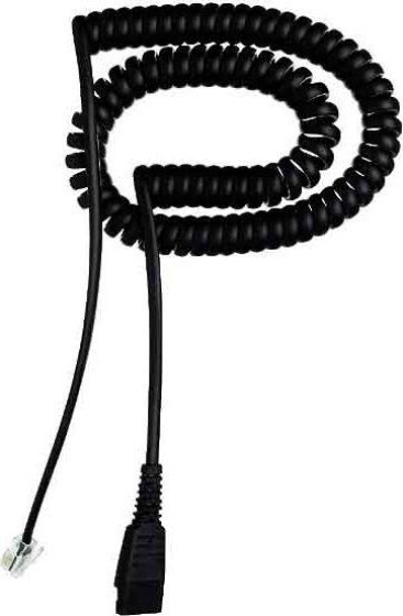 Jabra Jabra QD cord, coiled, mod plug QD RJ9 Negro adapt