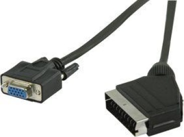 Valueline SCART/VGA, 2m SCART (21-pin) VGA (D-Sub) Negro