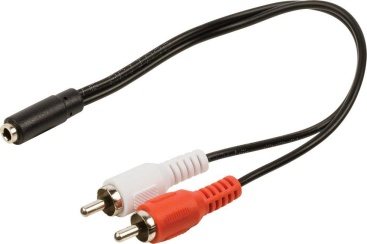 Valueline VLAP22255B02 adaptador de cable 2 x RCA 3,5mm Negro, Rojo, Blanco