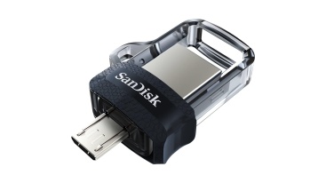 SanDisk Sandisk Ultra Dual m3 unidad flash USB 256 GB USB Type-A / Micro-USB 3 (3.1 Gen 1) Negro, Plata, Transparente