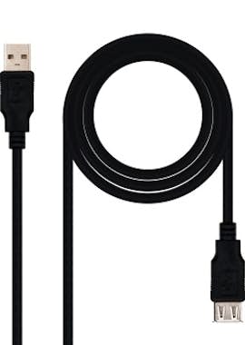 Nanocable 10.01.0203bk Cable prolongador usb 2.0 tipo machohembra negro 1.8mts 1.8 1.8m 18