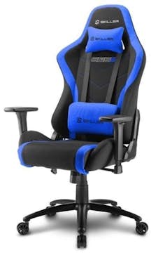 Sharkoon Skiller Sgs2 – silla gaming profesional tela acero negroazul elevador gas clase 4 y azulnegro para videojuegos de pc asiento acolchado 110 kg 185