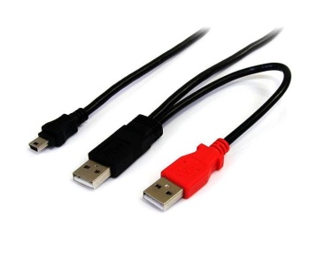 StarTech.com Cable de 1,8m USB 2 en Y para Discos Duros Externos - Cable Mini B a 2x USB A