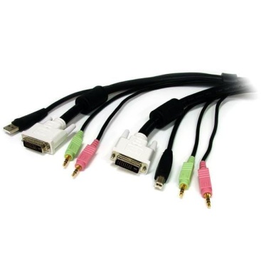 StarTech.com StarTech.com Cable KVM 4 en 1 de 1,8m con DVI USB
