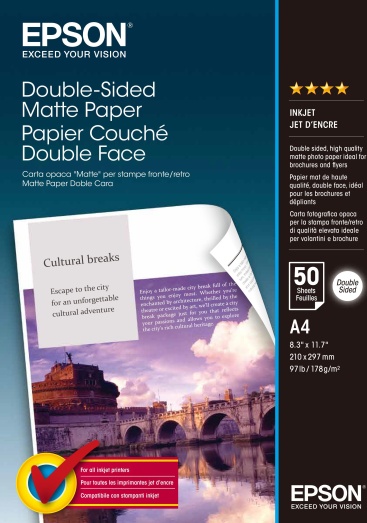 Epson Epson Matte Paper doble cara, DIN A4, 178 g/m², 50