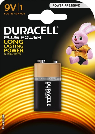 Duracell Plus Power, 9V, alkaline Alcalino batería