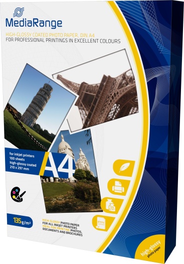 MEDIARANGE MediaRange MRINK107 A4 Brillo Blanco papel fotográ