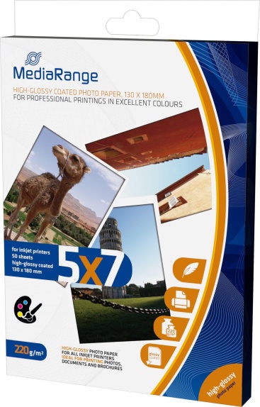 MEDIARANGE MediaRange MRINK114 Brillo Blanco papel fotográfic