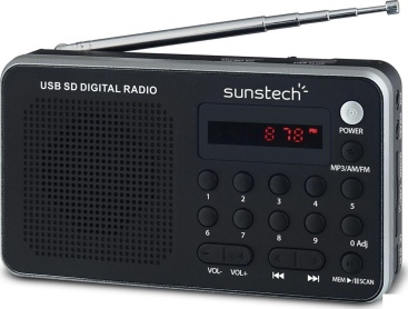 Sunstech Portable digital AM/FM radio silver Portá