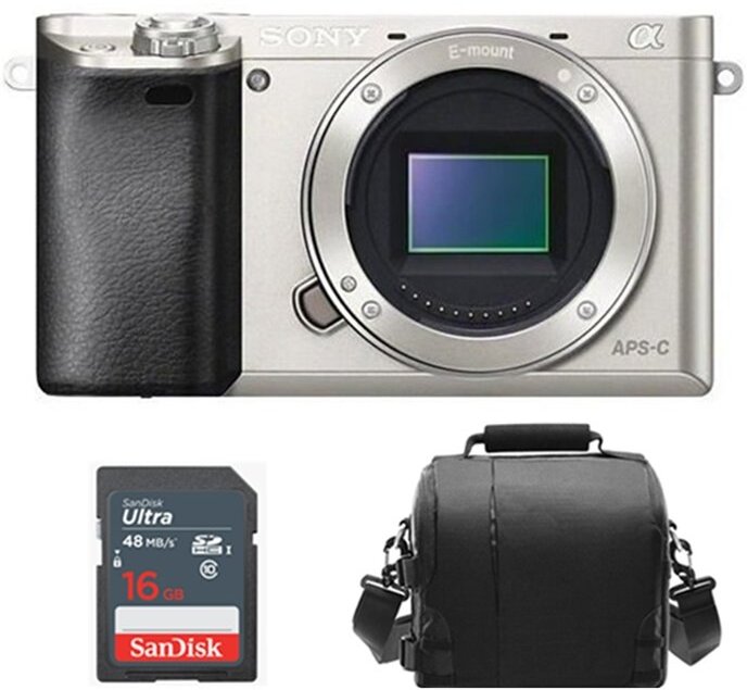 Sony SONY A6000 Cuerpo Plateado + Bolsa para camara + T