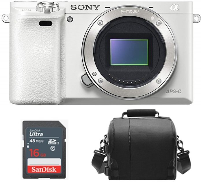 Sony SONY A6000 Cuerpo Blanco + Bolsa para camara + Tar