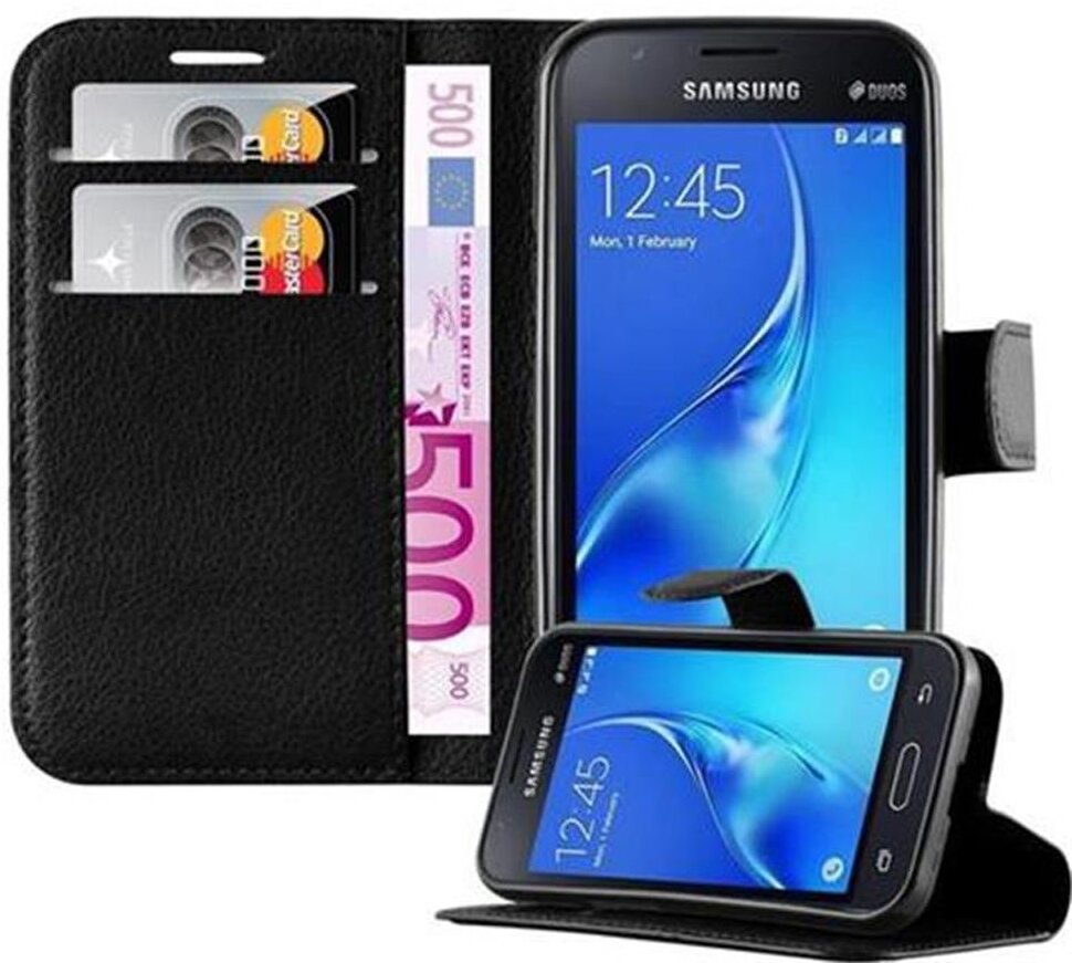 Compra Funda Libro para Samsung Galaxy J1 MINI NEGRO FANTASMA - Cubierta Proteccion con Cierre Tarjetero y Funcion de Suporte - Etui Case Cover Carcasa | House