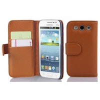 Funda Libro Para Samsung Galaxy Win En Marron Cognac - Cubierta Proteccion De Cuero Sintetico Estructurado Con Tarjetero Y Funcion De Suporte - Etui Case Cover Carcasa