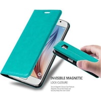 Funda Libro Para Samsung Galaxy S6 En Turquesa Petrol - Cubierta Proteccion Con Cierre Magnetico, Tarjetero Y Funcion De Suporte - Etui Case Cover Carcasa