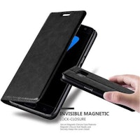 Funda Libro Para Samsung Galaxy S7 Edge En Negro Antracita - Cubierta Proteccion Con Cierre Magnetico, Tarjetero Y Funcion De Suporte - Etui Case Cover Carcasa