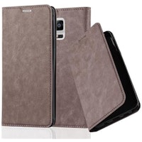 Funda Libro Para Samsung Galaxy Note 4 En Marron Cafe - Cubierta Proteccion Con Cierre Magnetico, Tarjetero Y Funcion De Suporte - Etui Case Cover Carcasa