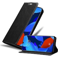 Funda Libro para Huawei NOVA 5 / 5 PRO en NEGRO ANTRACITA - Cubierta Proteccion con Cierre Magnetico, Tarjetero y Funcion de Suporte - Etui Case Cover Carcasa