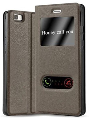 Cadorabo Funda Libro para Huawei P8 2015 en MARRoN PIEDRA - Cubierta Proteccion con Cierre Magnetico, de Suporte y 2 Etui Case Cover Carcasa | Phone House