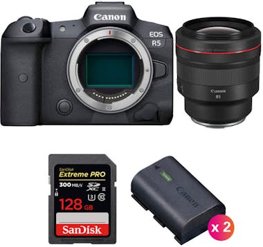 Canon EOS R5 + RF 85mm f/1.2L USM + SanDisk 128GB Extrem