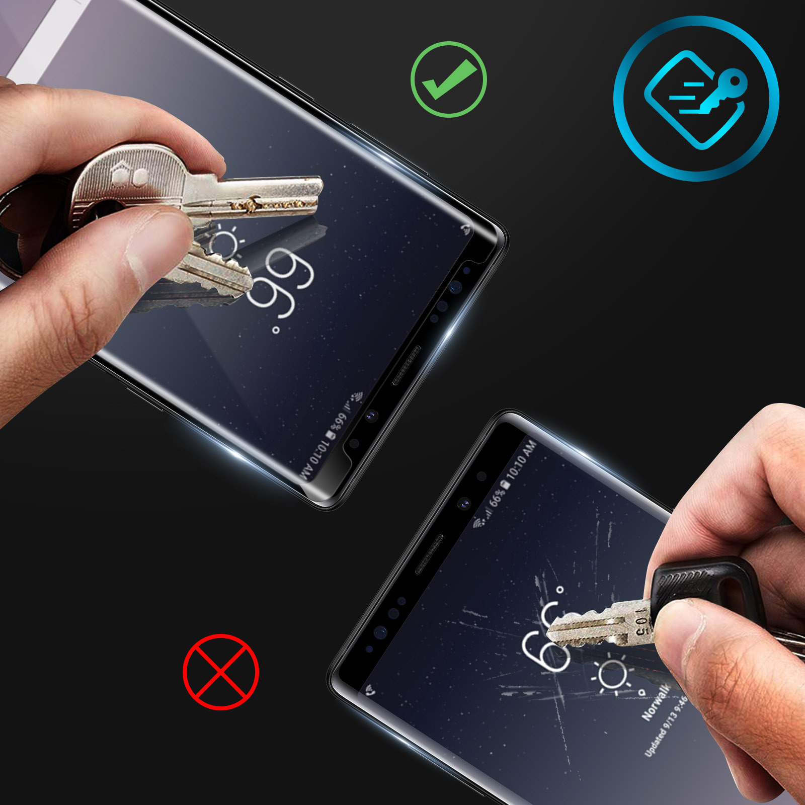 Avizar Cristal templado 9H Curvo para Samsung Galaxy Note