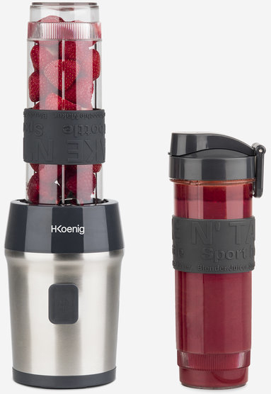 H.Koenig SMOO9 0,57 L Licuadora de vaso Negro, Acero inoxidable, Transparente 300 W