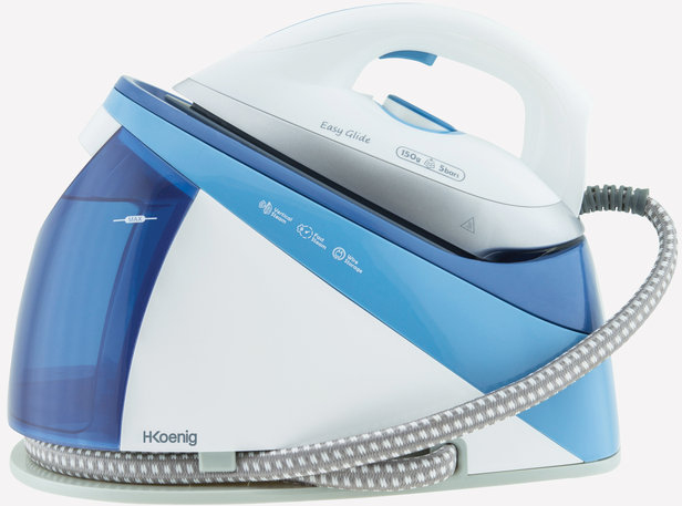 H.Koenig V24 2400 W 1,1 L Suela de cerámica Blanco, Azul