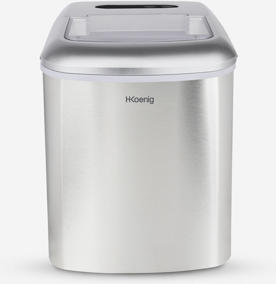 H.Koenig KB20 máquina de cubo de hielo 120 W Máquina para hacer cubitos de hielo portátil 12 kg/24h Acero inoxidable