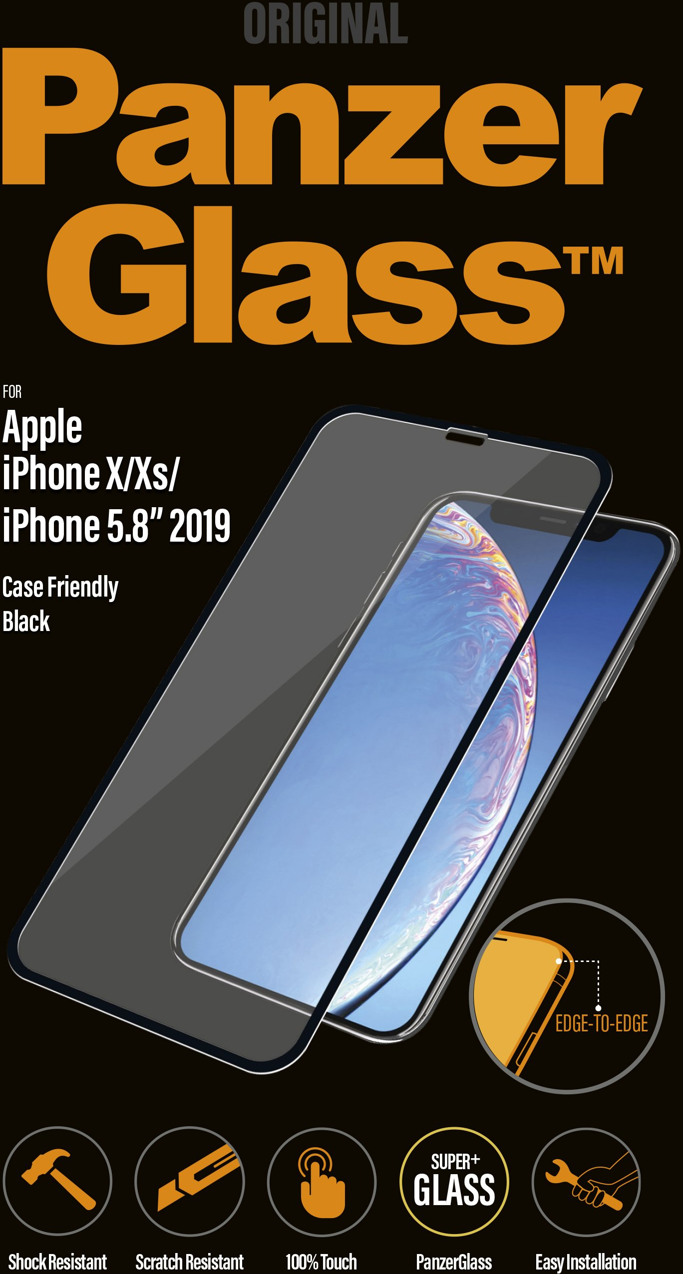 Protector Apple Iphone 11 case friendly negro y transparente panzerglass 2664 de pantalla 1