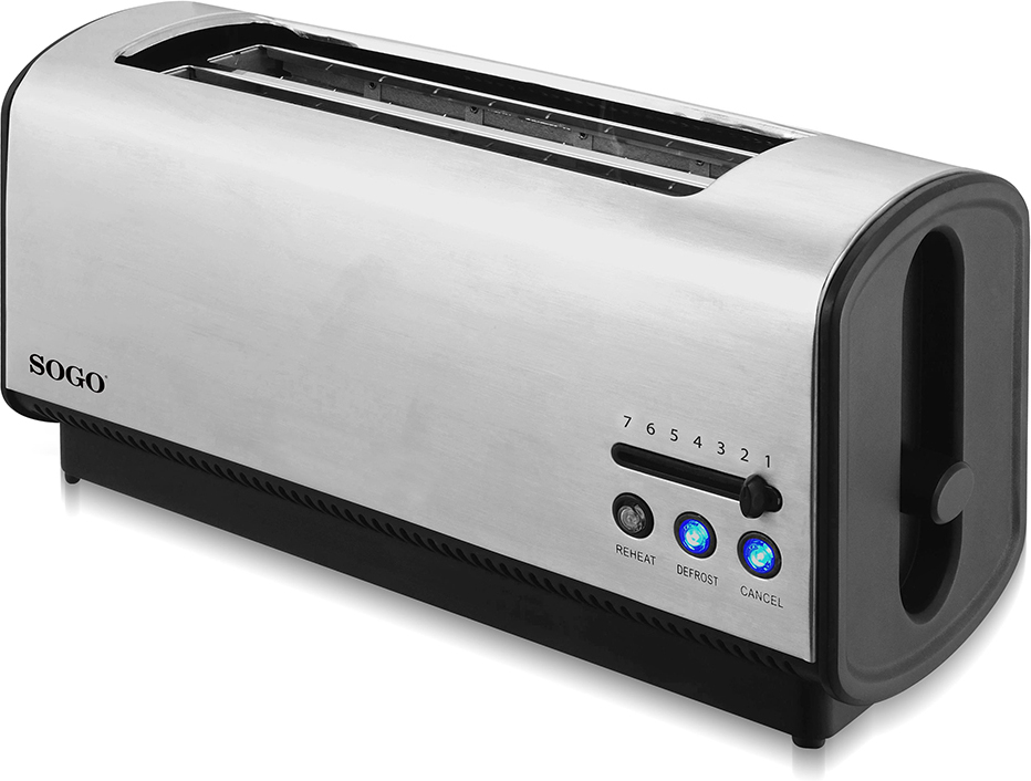 SOGO Tostadora deluxe Sogo de 4 Rebanadas 900W, acero inoxidable - LED, Apagado Automático