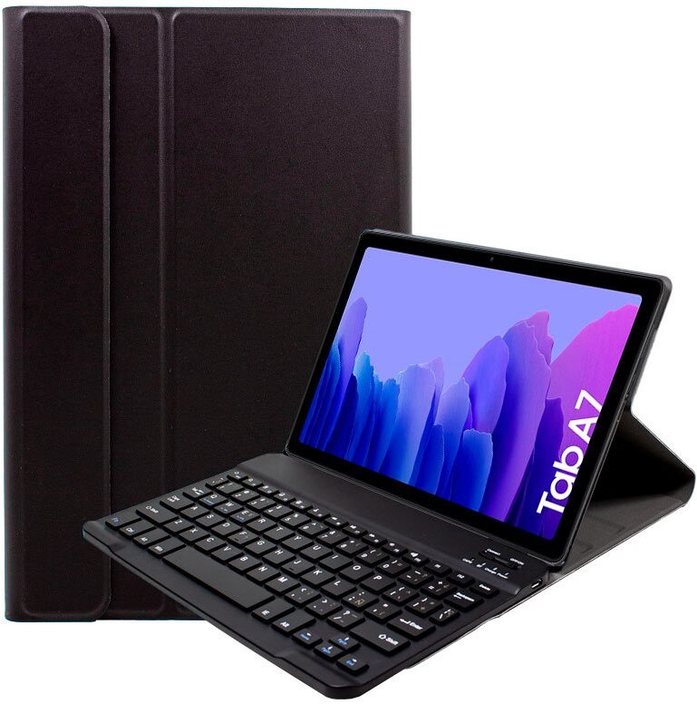 Cool Funda Samsung Galaxy Tab A7 T500 / T505 Polipiel Liso Negro Teclado Bluetooth 10.4 Pulg