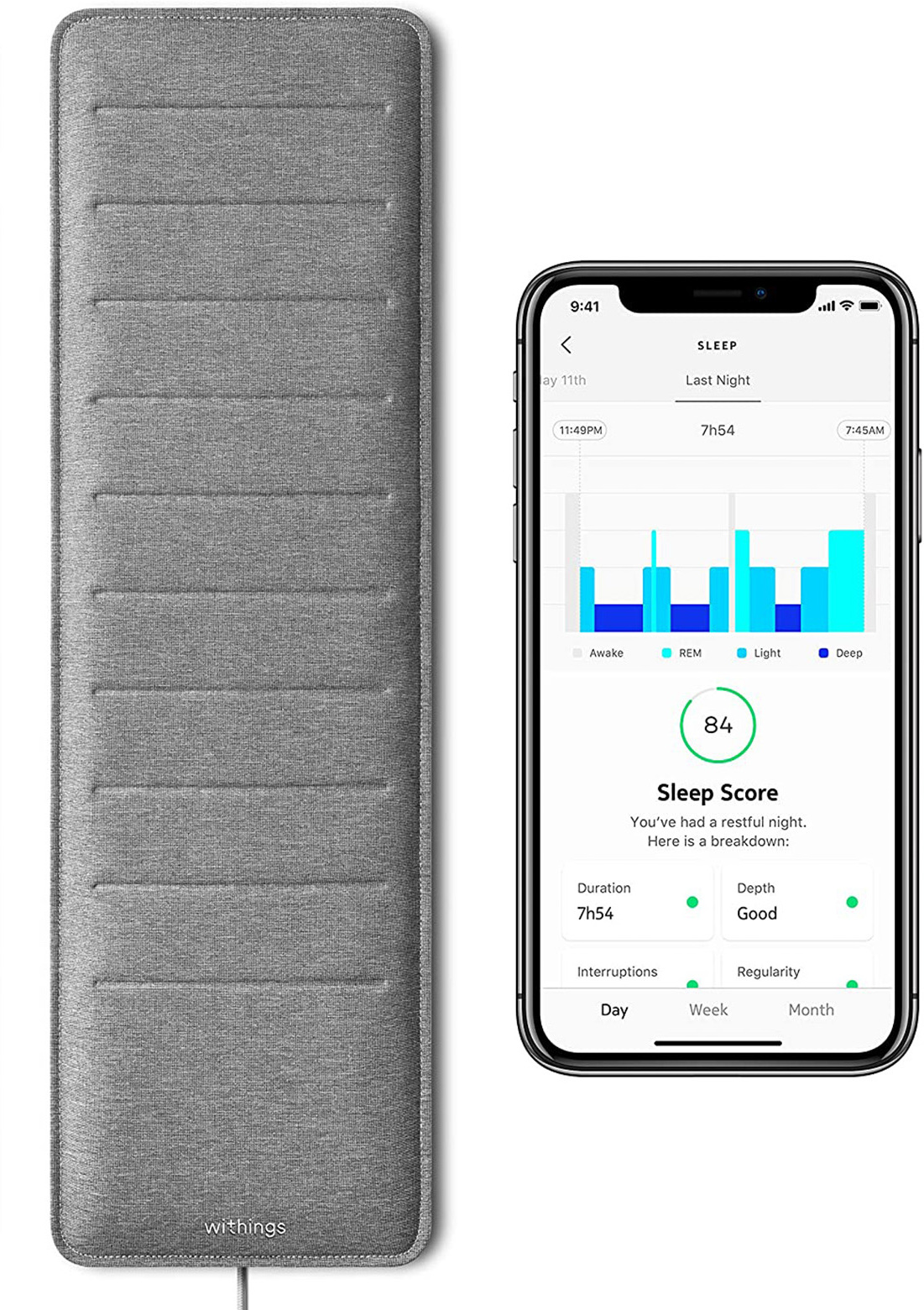 Withings Sensor de sueño Sleep Analyzer Compacto Inteligente - Gris