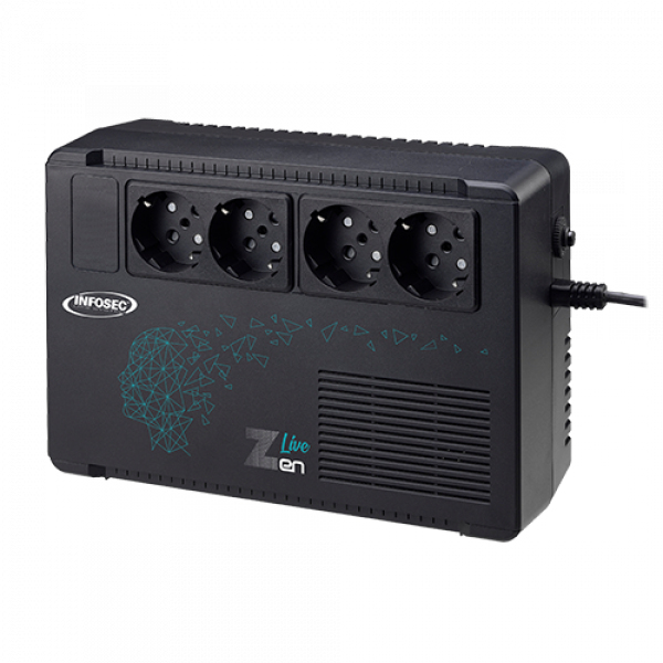 Infosec Zen Live SAI Línea Interactiva 650VA 390W con 4 Salidas AC FR/Schuko