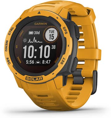 Garmin Instinct Solar reloj gps resistente con carga amarillo ocre deportivo 45mm 0.9 bluetooth ant+ 16gb 10atm smartwatch mip