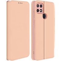 Funda Oppo A15 Libro Billetera F. Soporte Oro Rosa