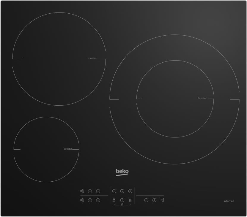 Beko HII63205MT hobs Negro Integrado 58 cm Con pla