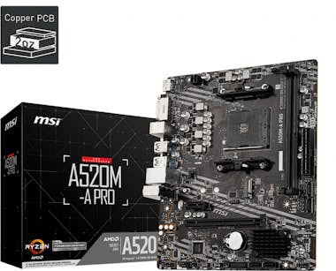 MSI MSI A520M-A PRO placa base AMD A520 Zócalo AM4 mic