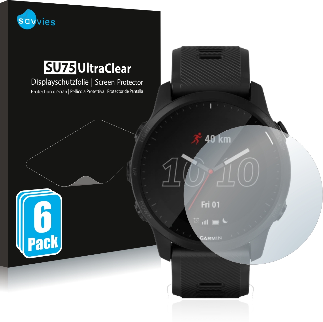 Savvies Protector Pantalla compatible con Garmin Forerunne