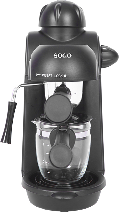 SOGO Cafetera semi expresso, 870 W, 0.24 litros, Negro
